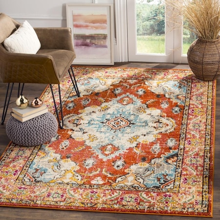 Safavieh Monaco Accent Area Rug, Orange and Light Blue - 2 ft.-2 in. x 4 ft. MNC243H-24